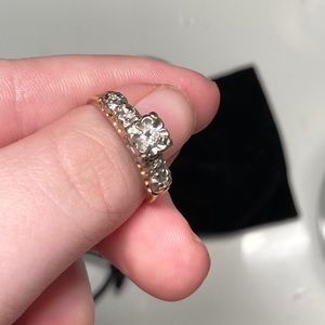 14K Gold, 5 Gem Ring; 18 MM (size 8)